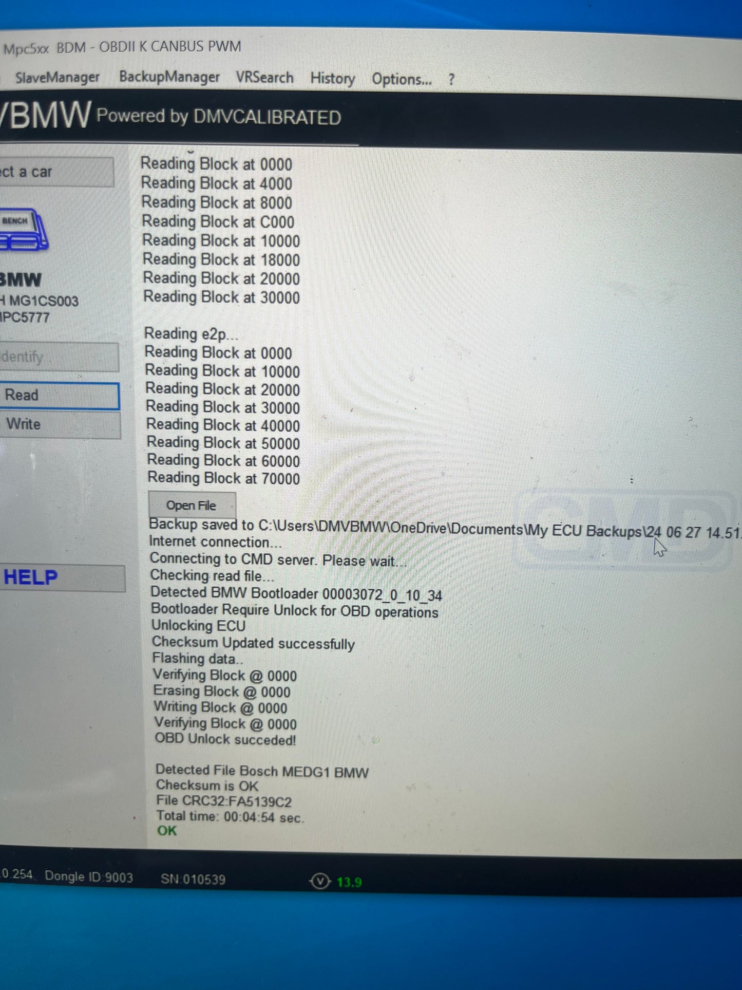 BMW DME BENCH UNLOCK SERVICE S55, N20, N26, N55, B48, B46, B58, S58, F Series, And G Series